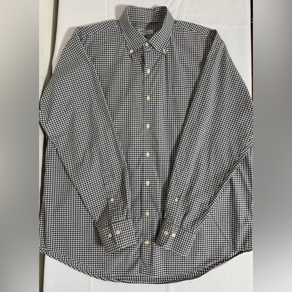 Peter Millar Brown, Blue & White Checkered Plaid Button Up Shirt Men’s XL - Picture 13 of 14